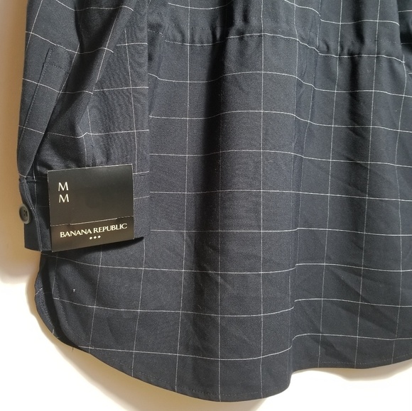 Banana Republic Windowpane Drawstring Shirt Jacket - Picture 8 of 8